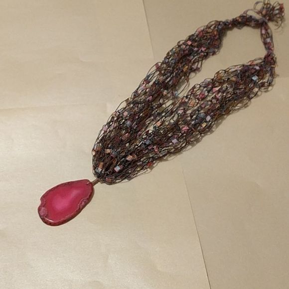 Jewelry - Ladder Ribbon, Hand Crocheted Necklace!